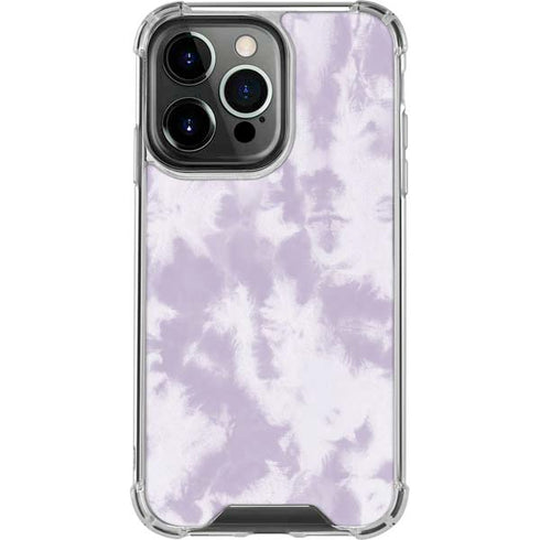 Purple and White Tie Dye iPhone 16 Pro Clear Case